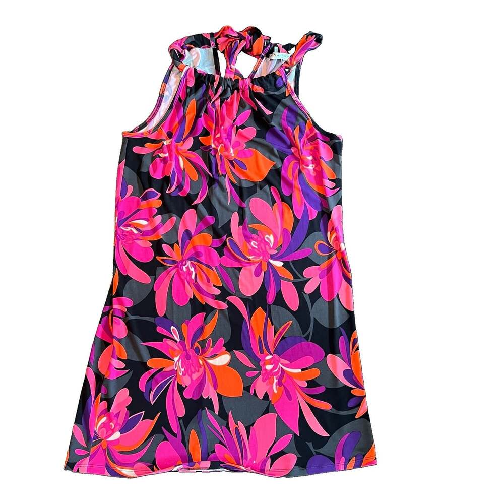 Trina Turk Women’s Juju Floral Printed Halter Mini Dress Size Small Tropical
